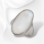 925 Sterling Silver Women's Ring with Authentic Moonstone Gemstone