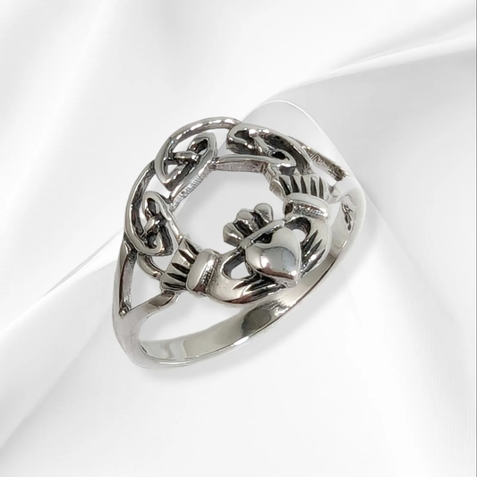 925 Sterling Silver Women's  Ring *Celtic Knot Claddagh Ring