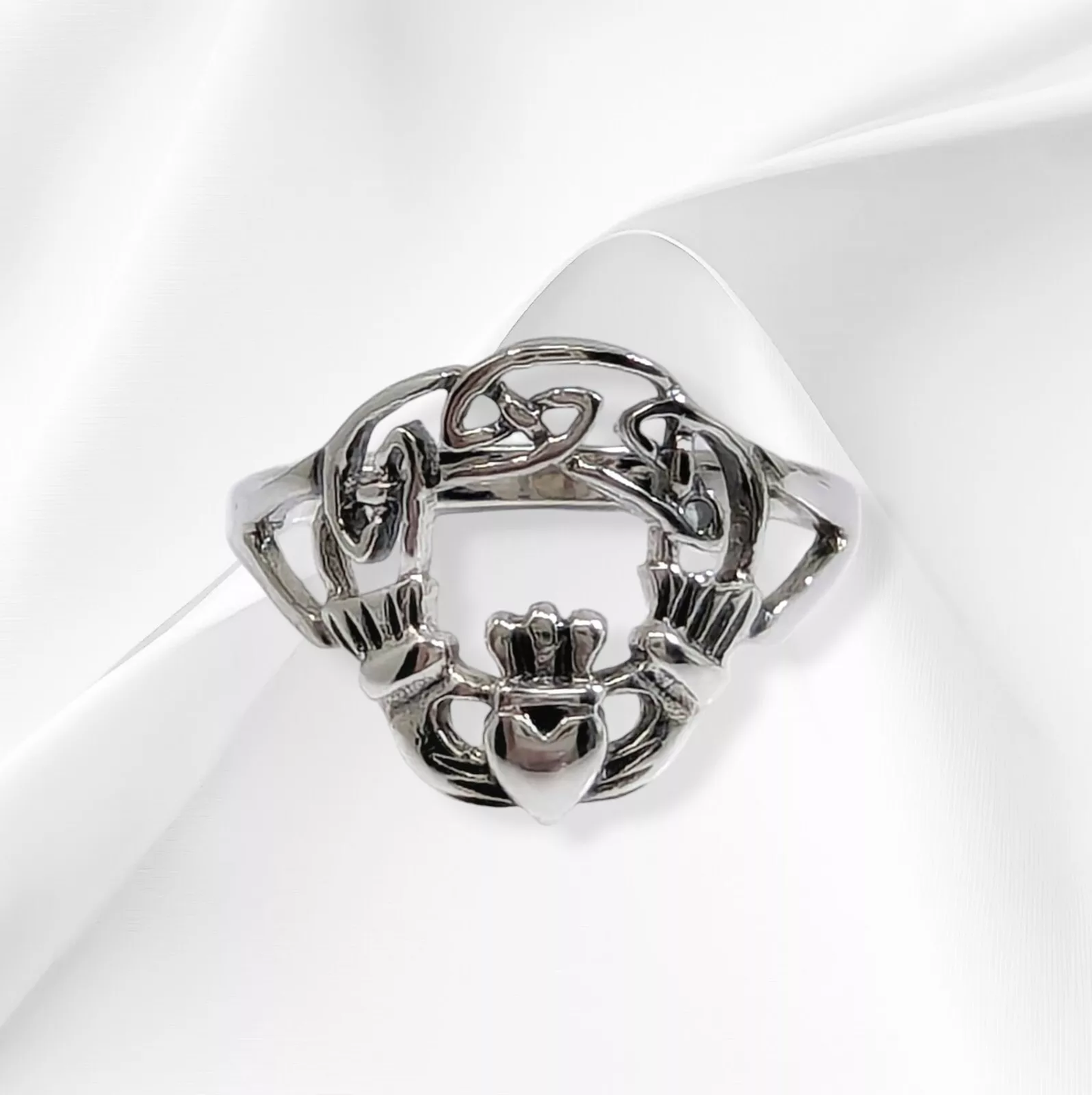 925 Sterling Silver Women's  Ring *Celtic Knot Claddagh Ring